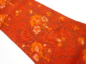 手織り真綿紬枝花模様名古屋帯